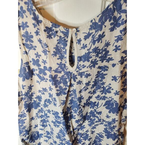 Terzo Millennio Blue Floral 100% Linen Pull-On Dress, XS, NWT - Picture 4 of 7